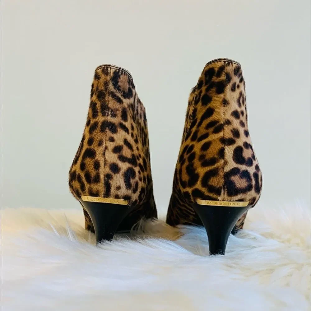 Burberry Camel Pony Hair Animal Print Booties! 🔥